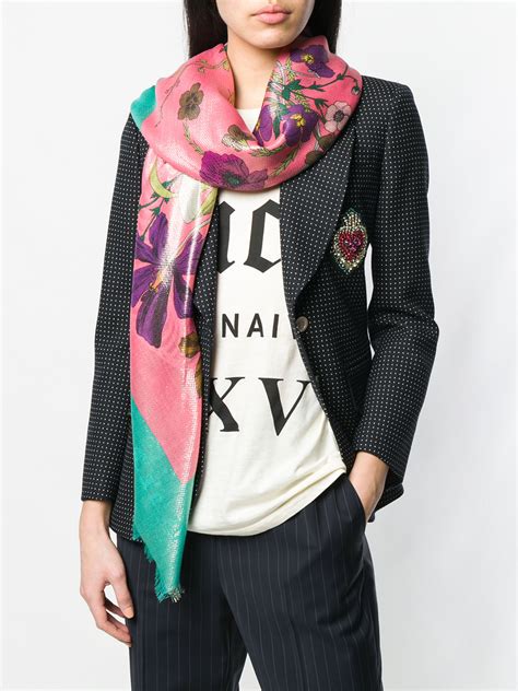 gucci flora gothic print shawl